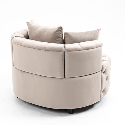 Matthias Plush Velvet Barrel Chair with Solid Wood Legs - Available in 3 Colors - Rivour Home