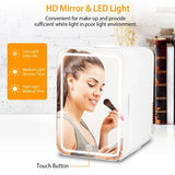 Multifunctional 6L Portable Skincare Fridge with HD Mirror and LED Light - Rivour Home