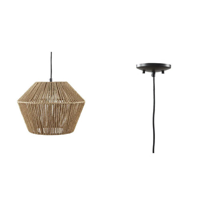 Ramsey Boho Natural Woven Hemp Rope Pendant Light - Rivour Home