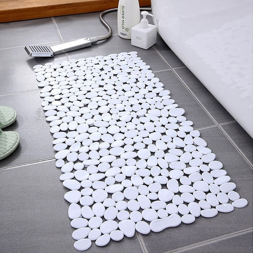 Resort-Inspired White Spa Pebbles Non-Slip Bathtub Mat - Rivour Home