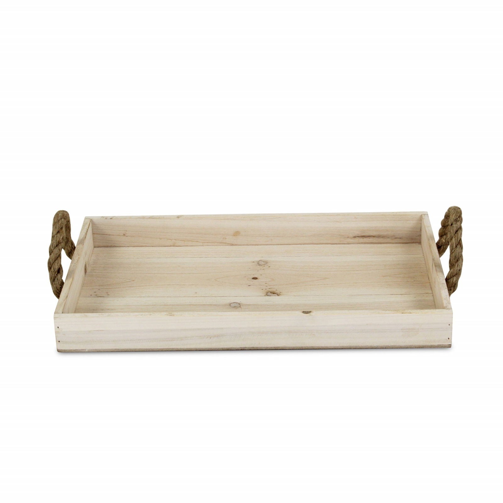 Rustic Natural Wooden Tray with Elegant Rope Handles - Rivour Home