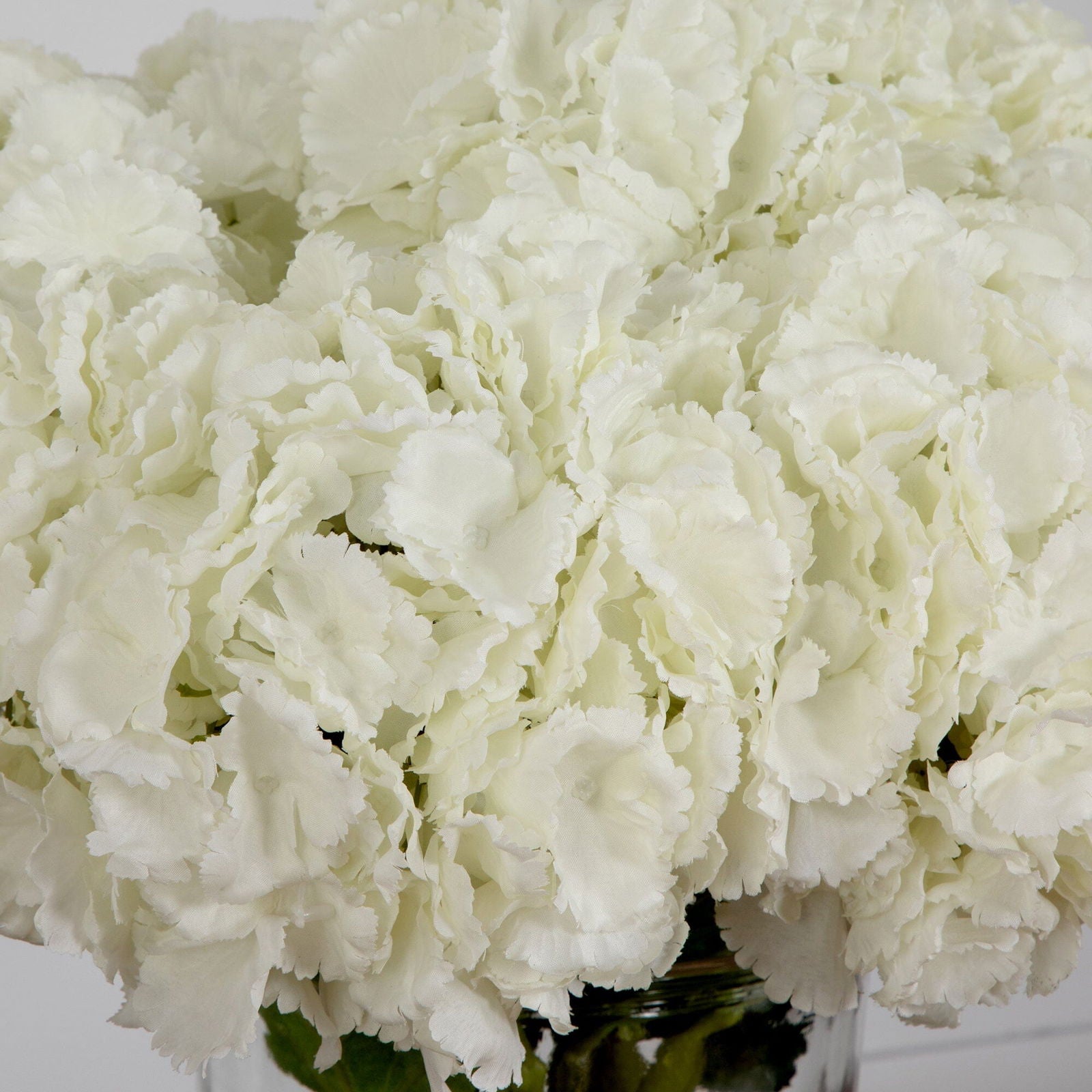 Signature Collection 18” Blooming Hydrangea Artificial Arrangement in Glass Vase - Rivour Home