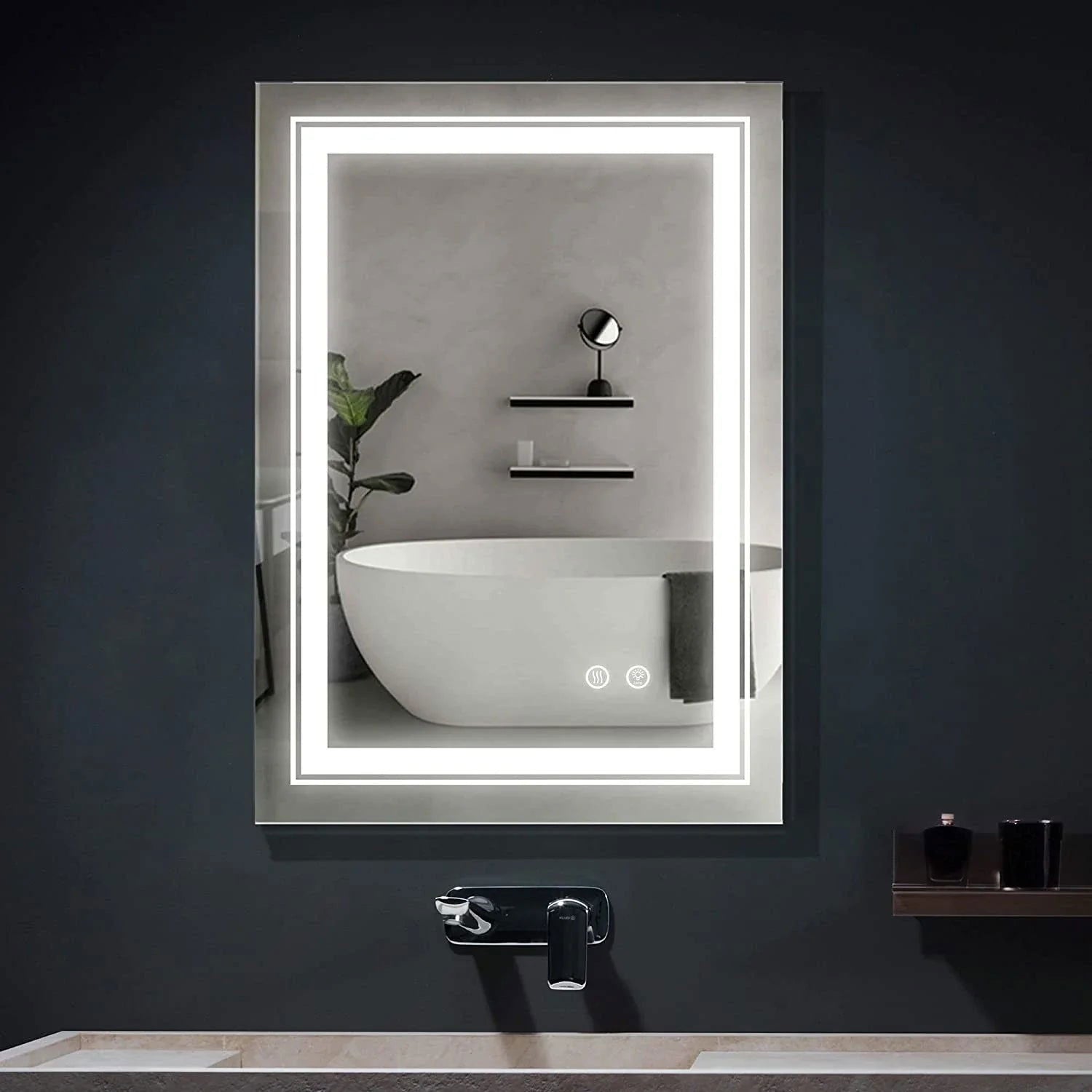 Smart LED Lighted Anti-Fog Bathroom Mirror with Adjustable Color Temperature - Rivour Home