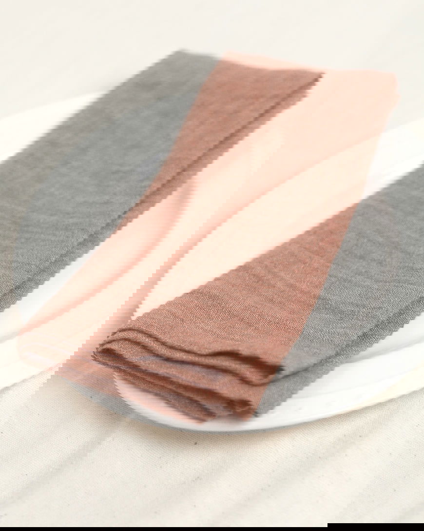 Stone Washed Linen Hemmed Dinner Napkins - Rivour Home