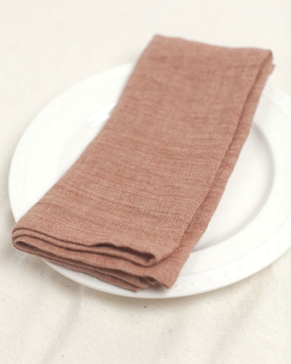 Stone Washed Linen Hemmed Dinner Napkins - Rivour Home