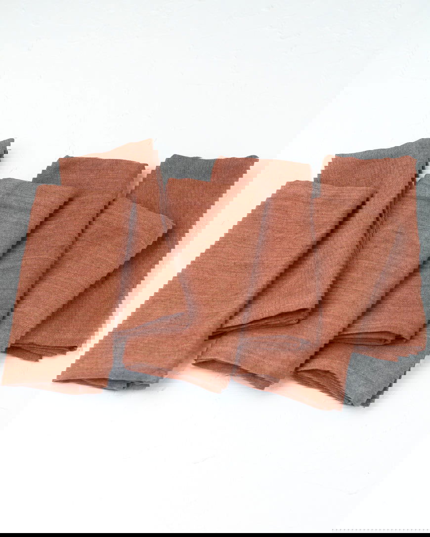 Stone Washed Linen Hemmed Dinner Napkins - Rivour Home