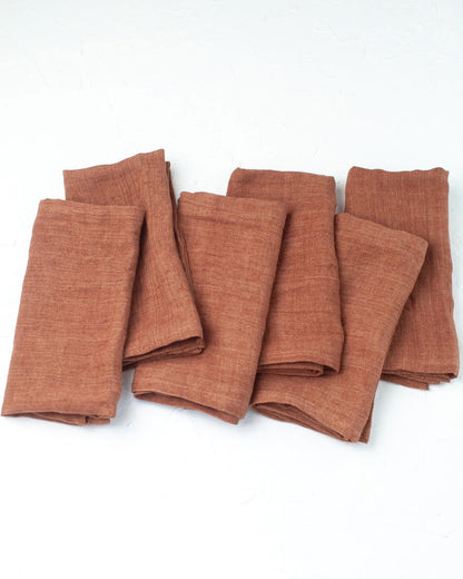 Stone Washed Linen Hemmed Dinner Napkins - Rivour Home