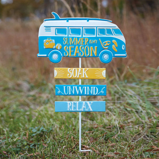 Summer Wanderlust: Retro Camper Van Garden Stake - Rivour Home