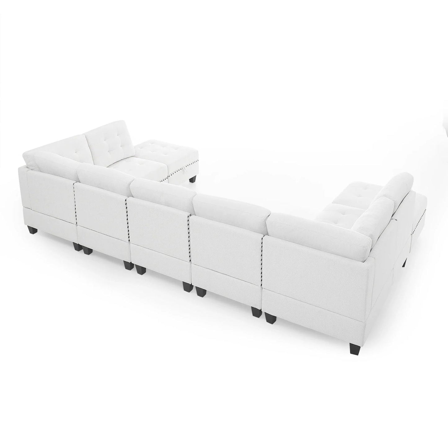Versatile U-Shape Chenille Modular Sectional Sofa with Storage - Rivour Home