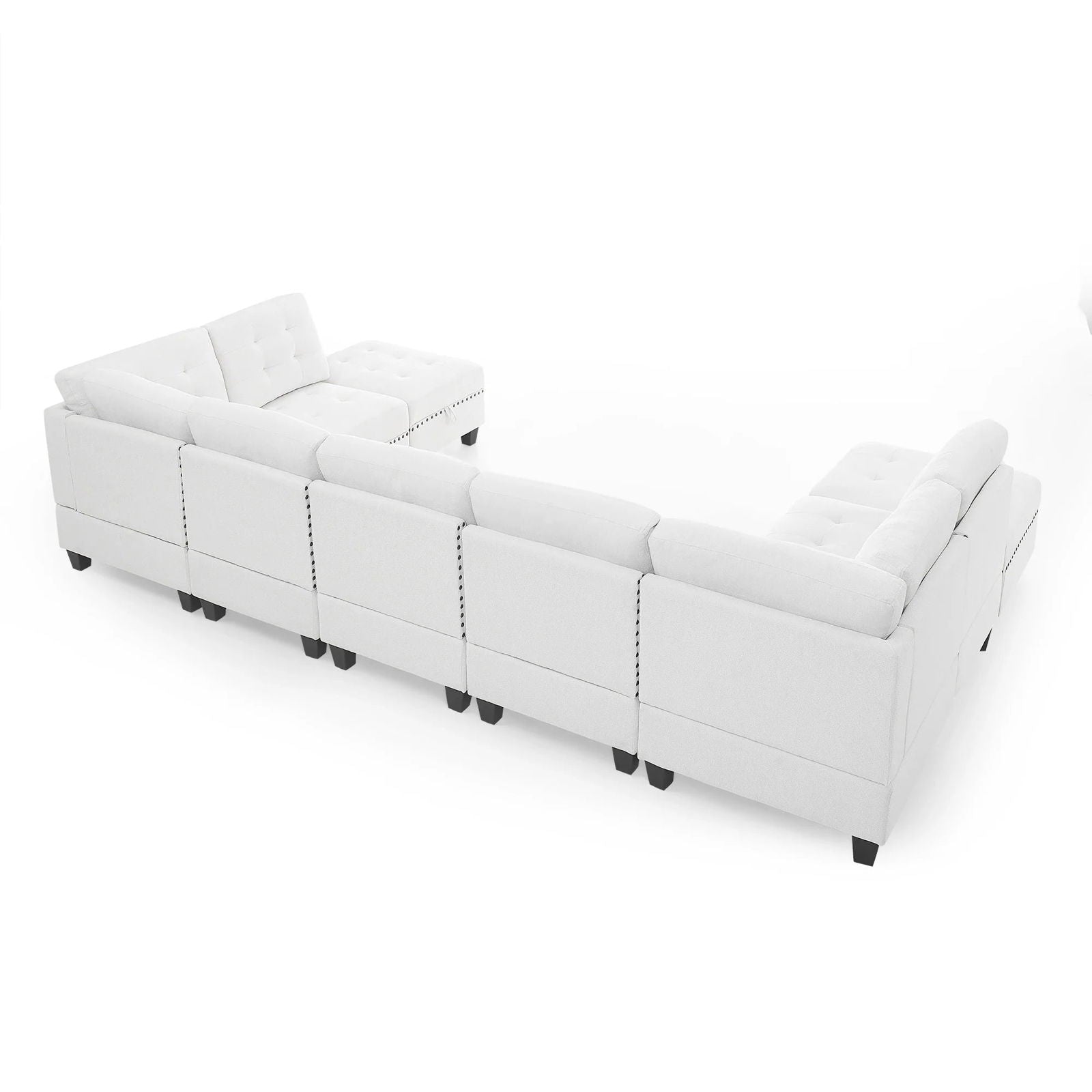 Versatile U-Shape Chenille Modular Sectional Sofa with Storage - Rivour Home