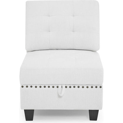 Versatile U-Shape Chenille Modular Sectional Sofa with Storage - Rivour Home