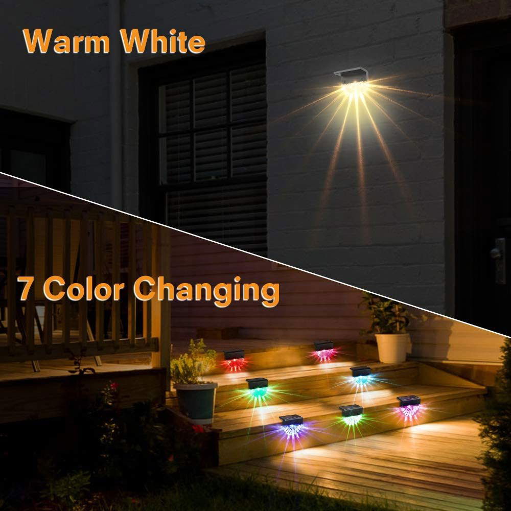 Vibrant Outdoor Solar Deck Lights with Dual Lighting Modes - Set of 6 - Rivour Home