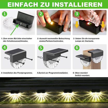 Vibrant Outdoor Solar Deck Lights with Dual Lighting Modes - Set of 6 - Rivour Home