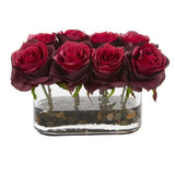 5.5” Blooming Roses in Glass Vase Artificial Arrangement