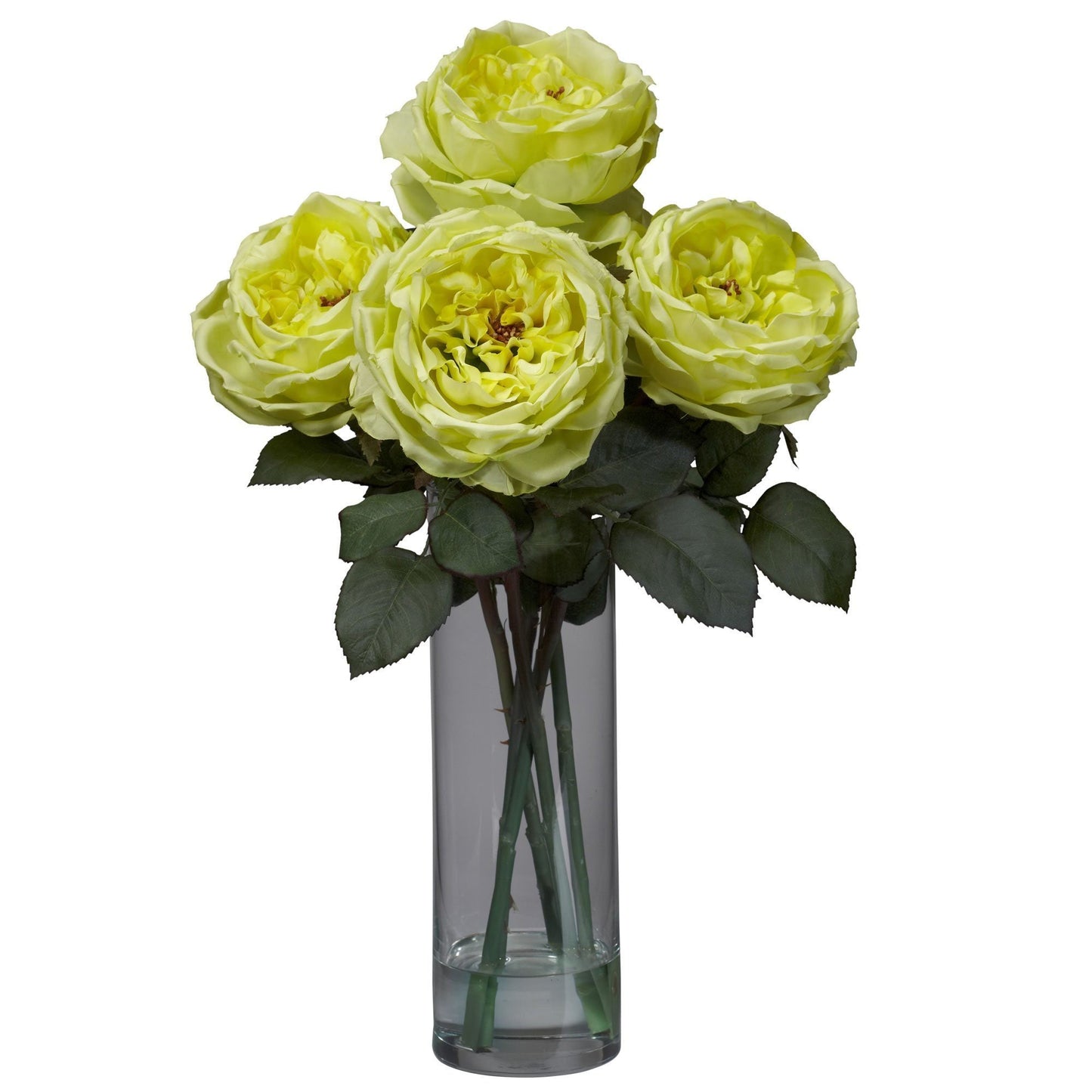 Fancy Rose With Cylinder Vase Silk Flower Arrangement