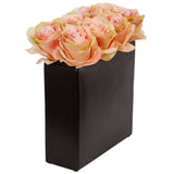 Roses Arrangement in Black Vase