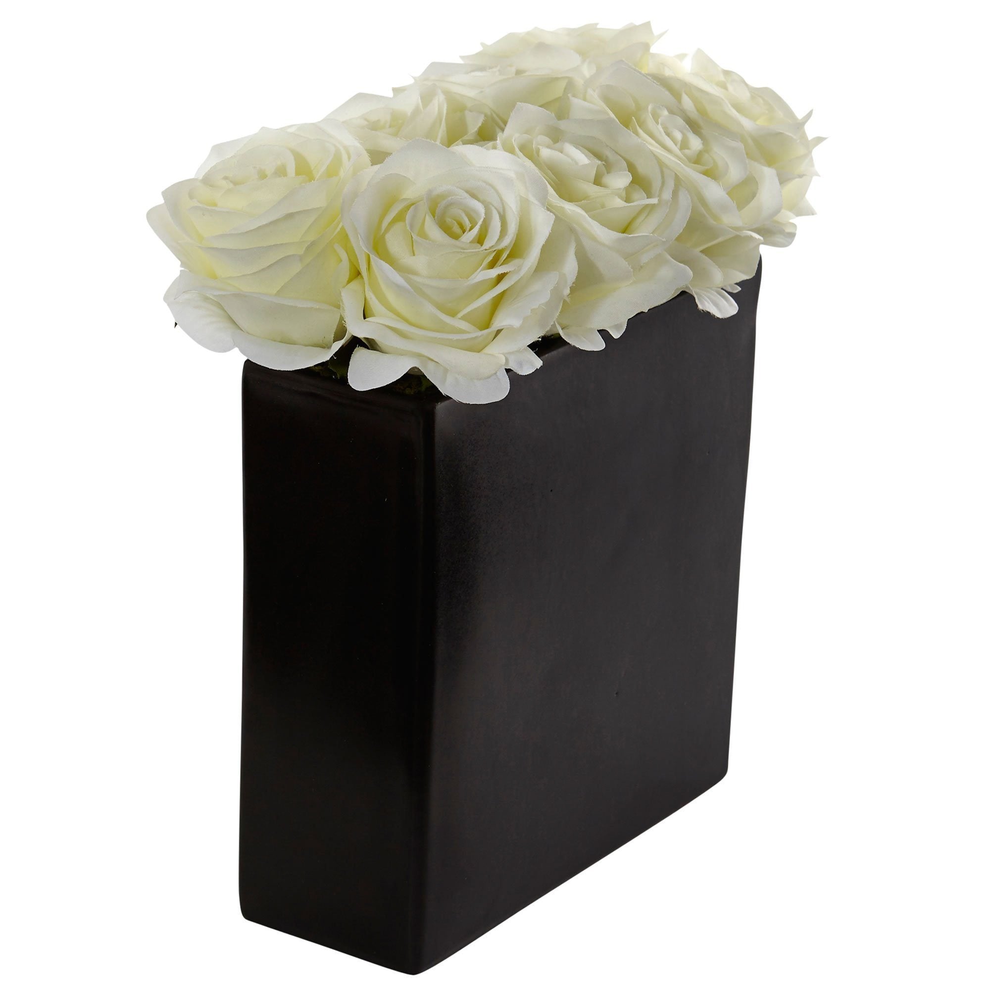 Roses Arrangement in Black Vase