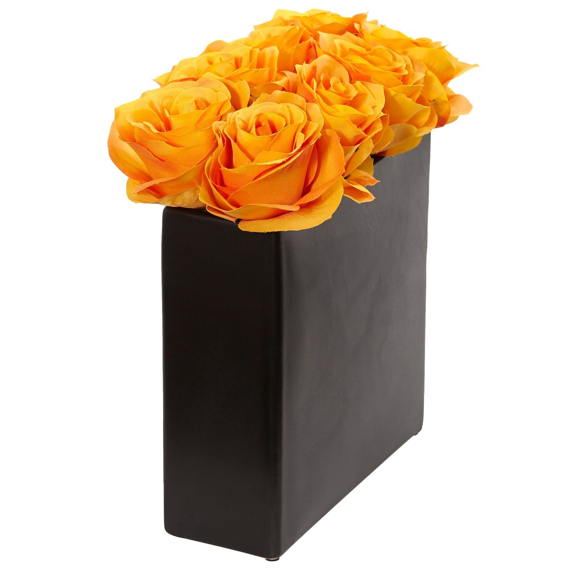 Roses Arrangement in Black Vase