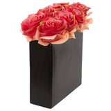 Roses Arrangement in Black Vase