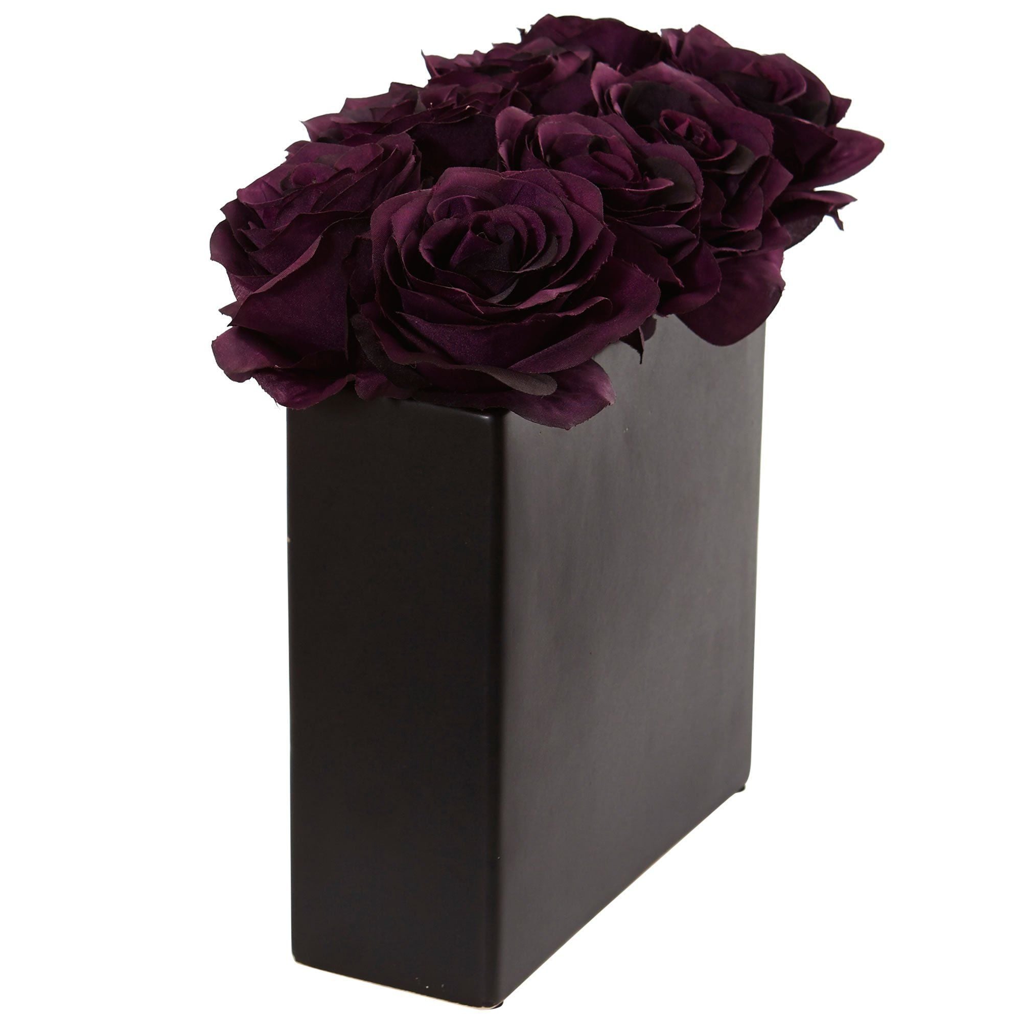 Roses Arrangement in Black Vase