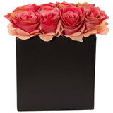 Roses Arrangement in Black Vase