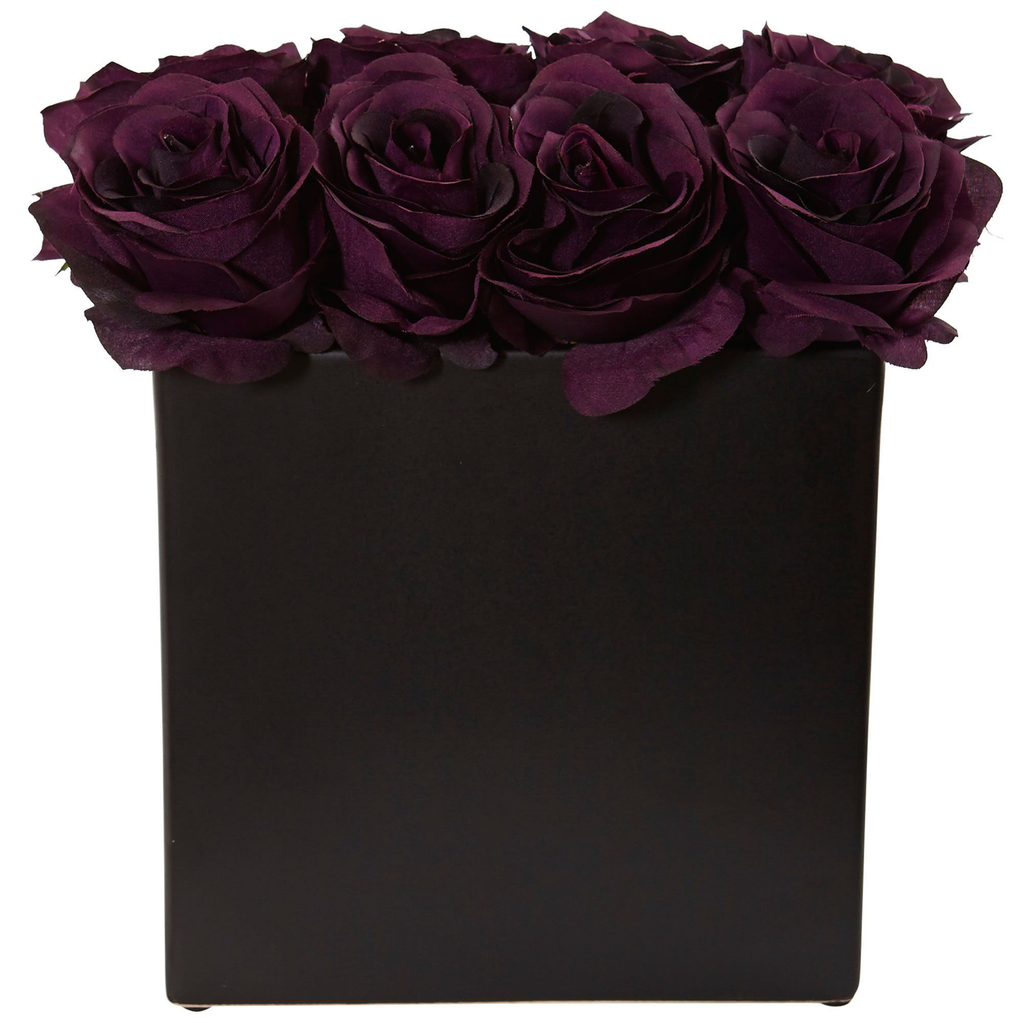 Roses Arrangement in Black Vase