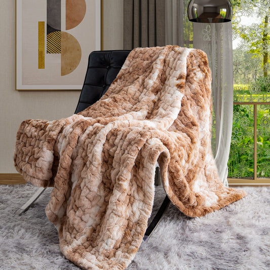 Brown Faux Fur Throw