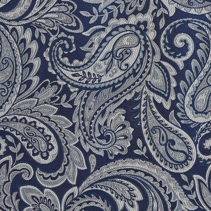 Aubrey Jacquard Curtain Panel Pair in Navy 50x108"