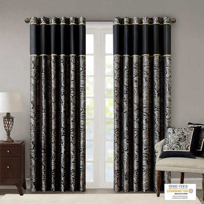 Aubrey Jacquard Curtain Panel Pair 50x84"