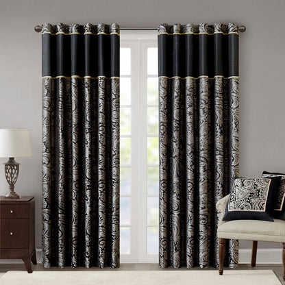 Aubrey Jacquard Curtain Panel Pair 50x84"