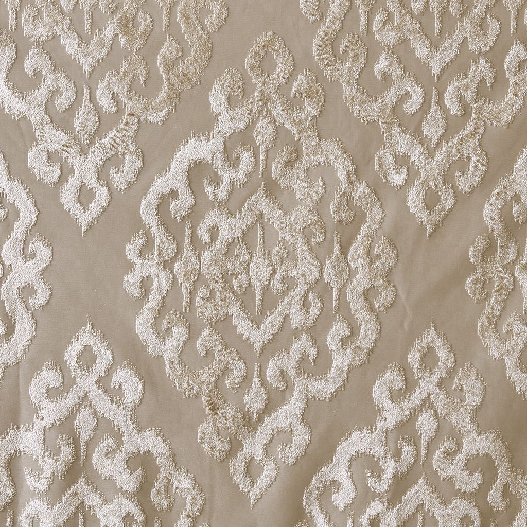 Mirage Knitted Jacquard Damask Total Blackout Grommet Top Curtain Panel - 50x95"