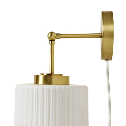 Luminex White Ceramic Wall Sconce with Adjustable Swing Arm