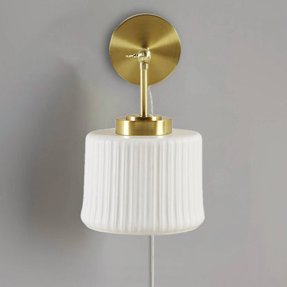 Luminex White Ceramic Wall Sconce with Adjustable Swing Arm