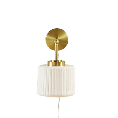 Luminex White Ceramic Wall Sconce with Adjustable Swing Arm